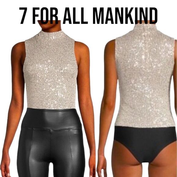 7 For All Mankind Sequin Bodysuit - Picture 1 of 9